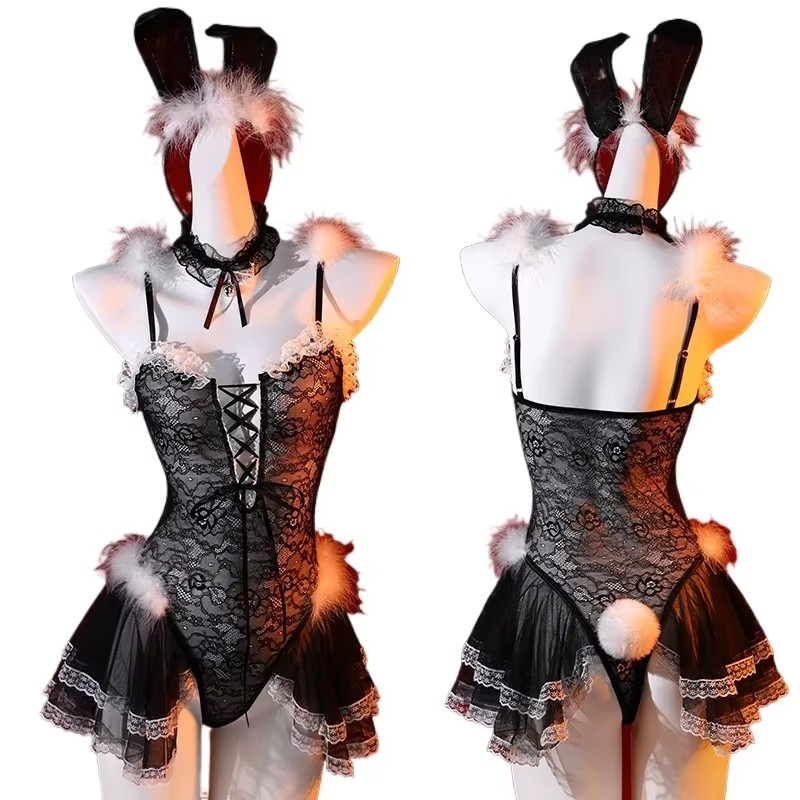 Lace Teddy Lingerie - Japanese Cute Bunny Girl Bodysuit Cosplay