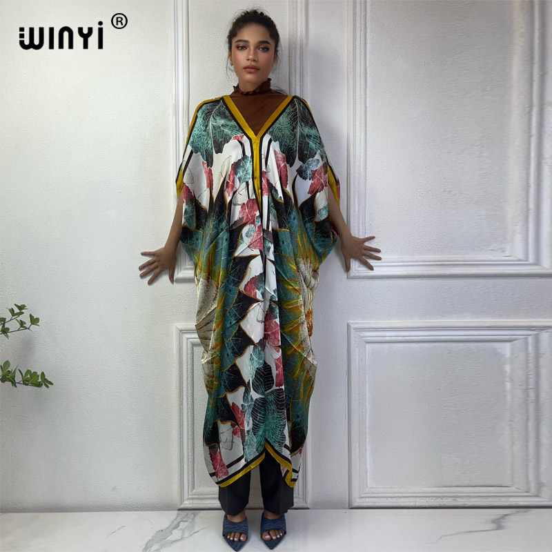 WINYI Summer african V-neck dr - Robe Silk Women review and price