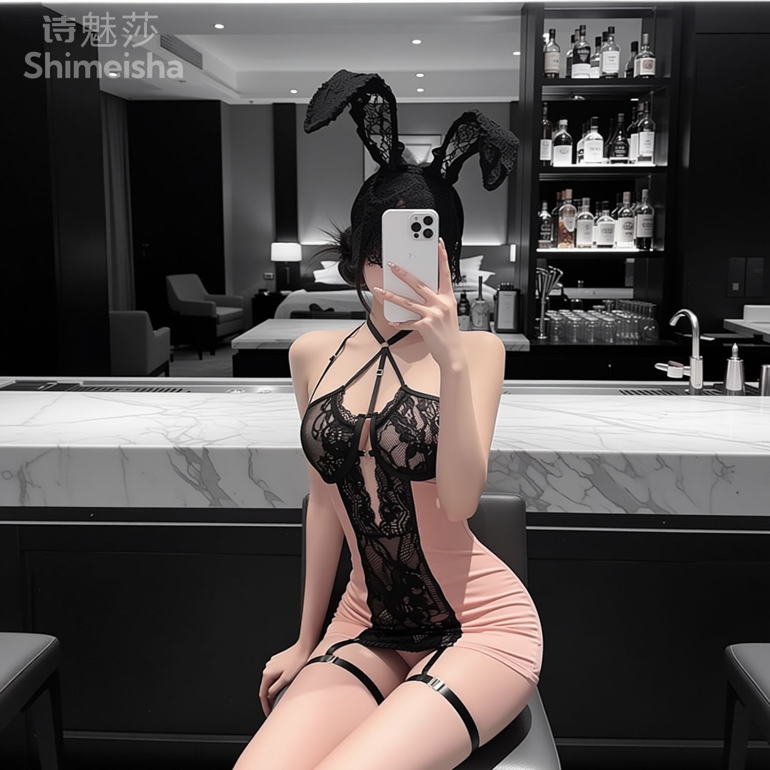 jimiko For Women's Pink Black  - Lace Teddy Lingerie review and price