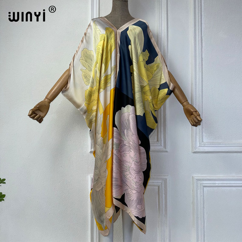 WINYI Summer african V-neck dr - Robe Silk Women review and price