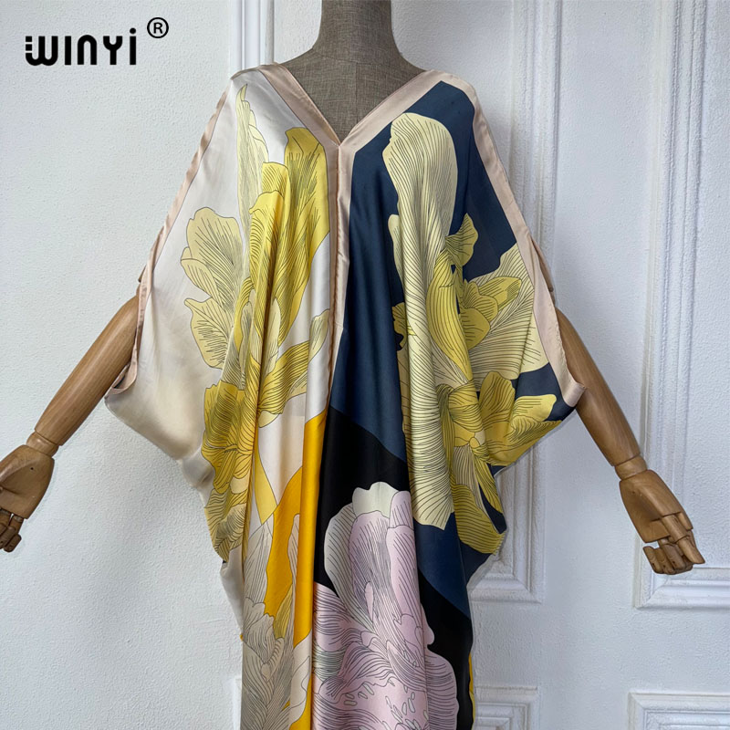 WINYI Summer african V-neck dr - Robe Silk Women review and price