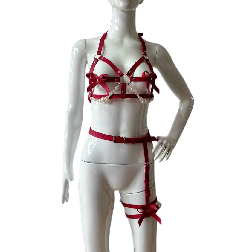 Sexy Leather Harness Women Set - Garter Belt Set review and price
