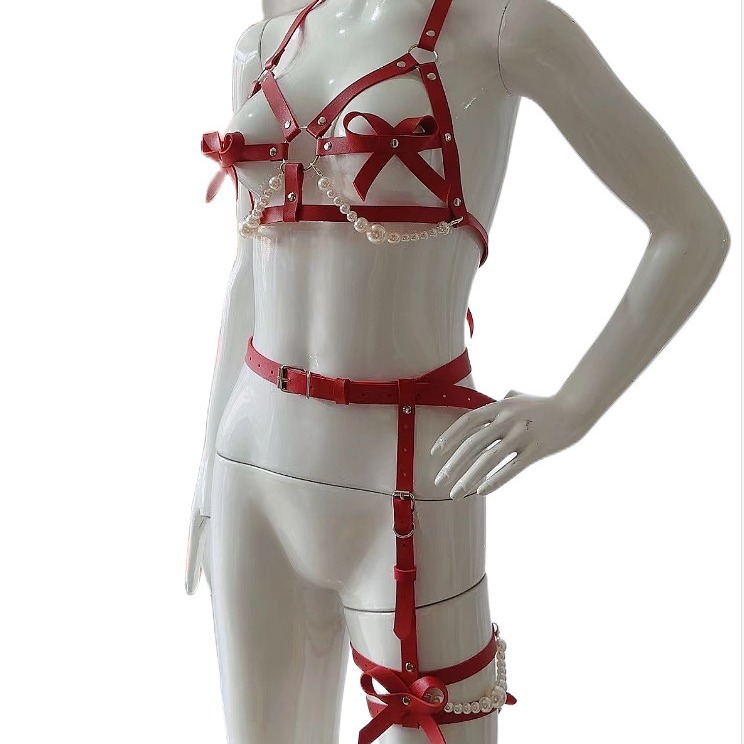 Sexy Leather Harness Women Set - Garter Belt Set review and price