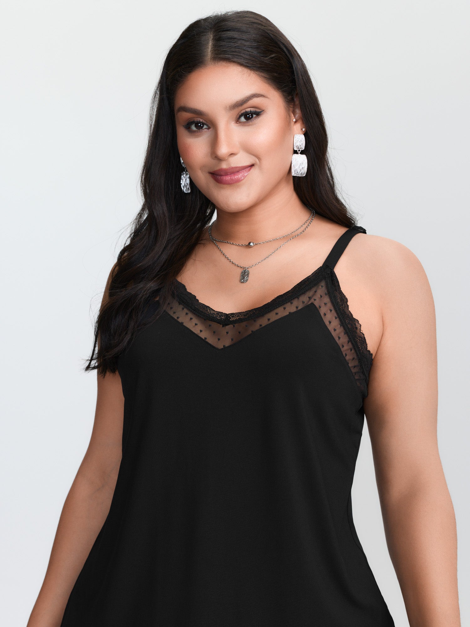 Plus‑size Black Knitted Camiso - Cami Top Lace review and price