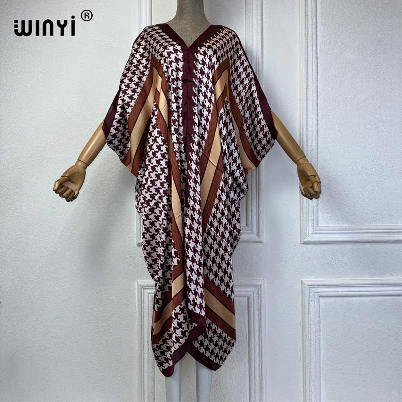 WINYI Summer african V-neck dr - Robe Silk Women review and price