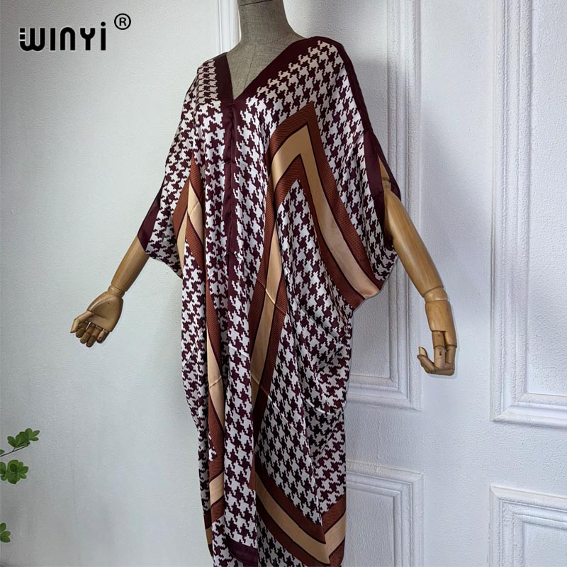 WINYI Summer african V-neck dr - Robe Silk Women review and price
