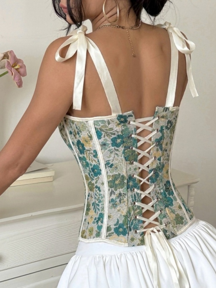Shestyle Green Flower Bone Cor - Corset Waist Cinch review and price